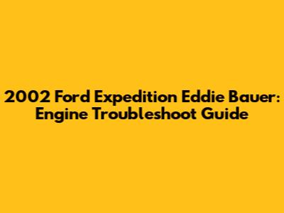 2002 Ford Expedition Eddie Bauer: Engine Troubleshoot Guide