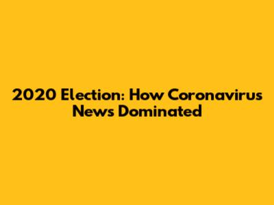 2020 Election: How Coronavirus News Dominated
