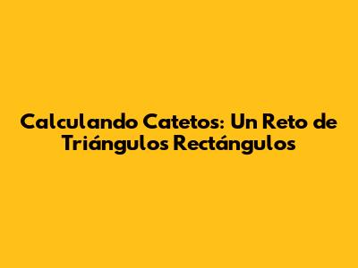 Calculando Catetos: Un Reto de Triángulos Rectángulos