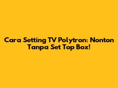 Cara Setting TV Polytron: Nonton Tanpa Set Top Box!