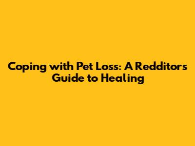 Coping with Pet Loss: A Redditor's Guide to Healing