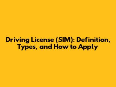 Driving License (SIM): Definition, Types, and How to Apply