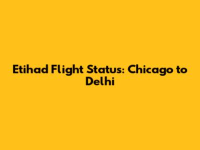 Etihad Flight Status: Chicago to Delhi