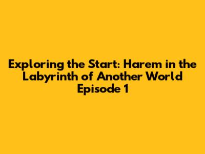 Exploring the Start: Harem in the Labyrinth of Another World Episode 1