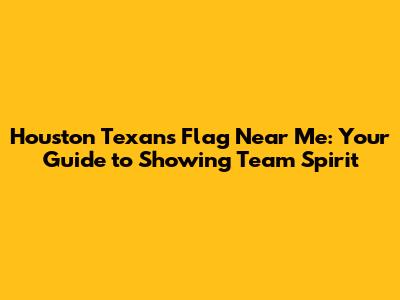 Houston Texans Flag Near Me: Your Guide to Showing Team Spirit