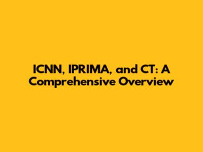 ICNN, IPRIMA, and CT: A Comprehensive Overview