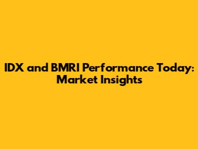 IDX and BMRI Performance Today: Market Insights