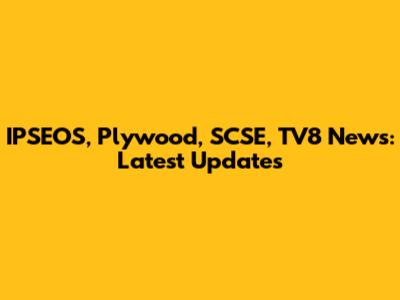 IPSEOS, Plywood, SCSE, TV8 News: Latest Updates