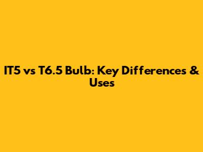 IT5 vs T6.5 Bulb: Key Differences & Uses