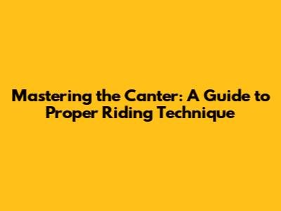 Mastering the Canter: A Guide to Proper Riding Technique