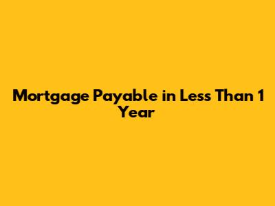 Mortgage Payable in Less Than 1 Year