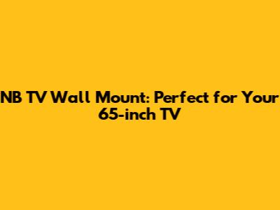 NB TV Wall Mount: Perfect for Your 65-inch TV