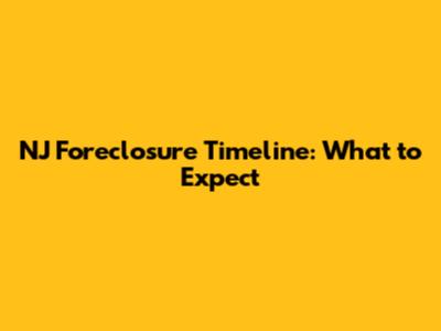 NJ Foreclosure Timeline: What to Expect