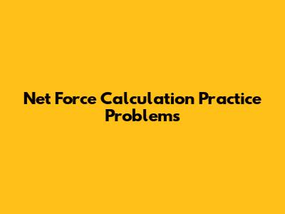 Net Force Calculation Practice Problems
