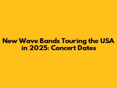 New Wave Bands Touring the USA in 2025: Concert Dates
