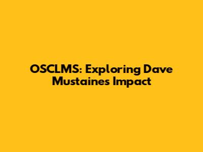 OSCLMS: Exploring Dave Mustaine's Impact
