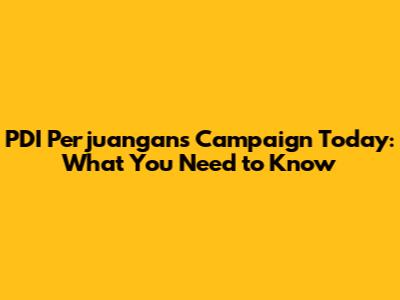 PDI Perjuangan's Campaign Today: What You Need to Know