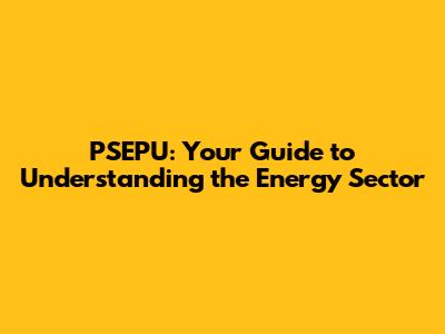 PSEPU: Your Guide to Understanding the Energy Sector