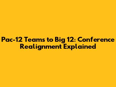 Pac-12 Teams to Big 12: Conference Realignment Explained
