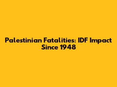 Palestinian Fatalities: IDF Impact Since 1948