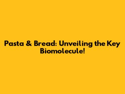 Pasta & Bread: Unveiling the Key Biomolecule!