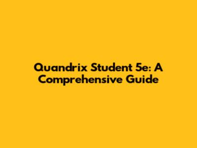 Quandrix Student 5e: A Comprehensive Guide