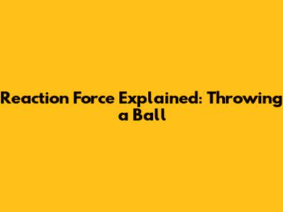 Reaction Force Explained: Throwing a Ball