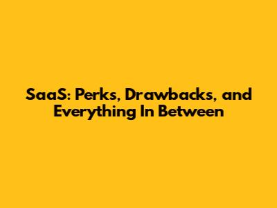 SaaS: Perks, Drawbacks, and Everything In Between