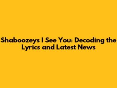 Shaboozey's 'I See You': Decoding the Lyrics and Latest News
