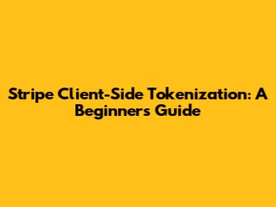 Stripe Client-Side Tokenization: A Beginner's Guide