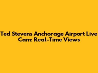 Ted Stevens Anchorage Airport Live Cam: Real-Time Views