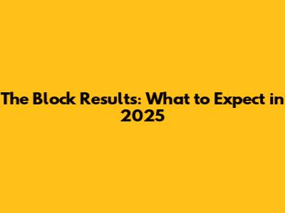 The Block Results: What to Expect in 2025