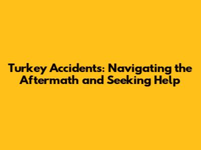 Turkey Accidents: Navigating the Aftermath and Seeking Help