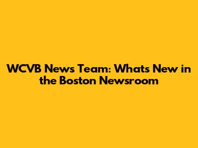 WCVB News Team: What's New in the Boston Newsroom