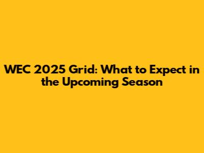 WEC 2025 Grid: What to Expect in the Upcoming Season