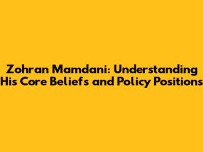 Zohran Mamdani: Understanding His Core Beliefs and Policy Positions