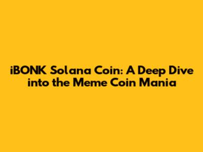 iBONK Solana Coin: A Deep Dive into the Meme Coin Mania