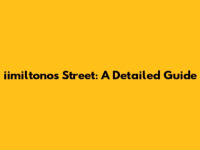 iimiltonos Street: A Detailed Guide